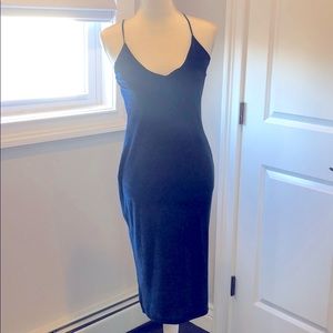 Navy Velvet MIDI Dress
